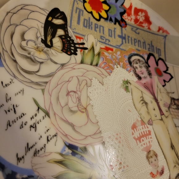 Vintage Collage Design Gloria Vanderbilt Plate ~ Token of Friendship & Love - Picture 14 of 16